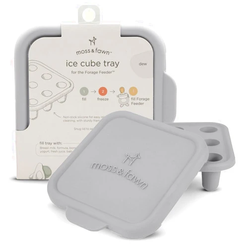 Moss and Fawn Ice Cube Tray, Forage Feeder Freezer Mold for Breast Milk, Formula, Bone Broth, Purees, and Baby Food - Dew