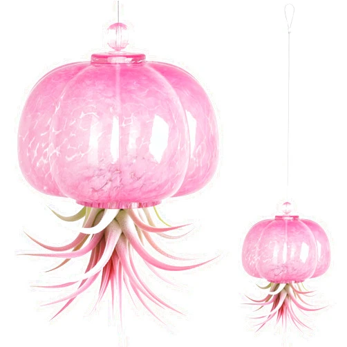 OtGalk Handcrafted Blown Glass Jellyfish Hanging Planter – Unique Air Plant Holder, Sea Glass Hanging Planter for Distinctive Terrarium Decor, Perfect for Garden, Porch, or Windowsill (No Plants)