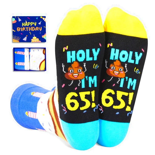 HAPPYPOP Cool Birthday Gifts For Men Women - Unique Birthday Socks For Men Women In Their 60s