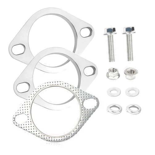 Aokdom 2-Bolt 2.5 Inch Exhaust Flange Repair Kit,Stainless Steel Exhaust System Kit with Exhaust Gasket & Exhaust Bolts,Exhaust Pipe Flange Gasket for Automotive Replacement Exhaust Flanges (2.5