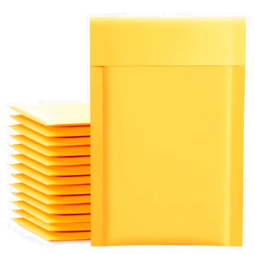 UCGOU Kraft Bubble Mailers 4x8 Inch 50 Pack Yellow Padded Envelopes #000 Small Business Mailing Packages Self Sealing Tear Resistant Boutique Bulk Mail Shipping Bags Bubble Mailers