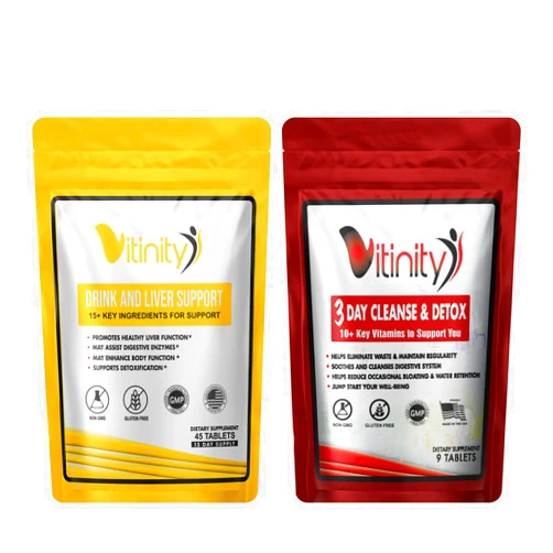 VITINITY Anti-Drink Liver Cleanse Supplements,25+Key Ingredients-Craving Support,Liver Health,Kudzu,Milk-Thistle,Holy Basil,DHM Natural Cleanse,Gradual Reduction,Replenisher 30+9 Tabs(Drink-Cleanse Combo)