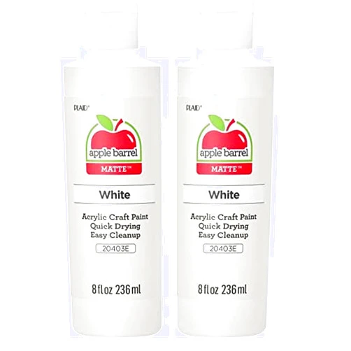 Apple Barrel Acrylic Paint in Assorted Colors (8 Ounce), 20403 White (Pack of 2)