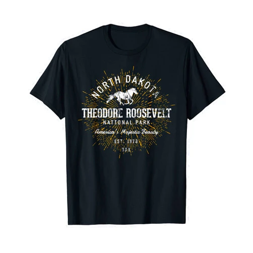 Theodore Roosevelt Park Souvenirs by Treaja Theodore Roosevelt Retro Theodore Roosevelt National Park T-Shirt