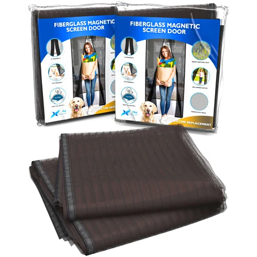 Flux Phenom Flux Heavy Duty Fiberglass Magnetic Screen Door (2-Pack) - Durable Upgraded Mesh, Fits 38