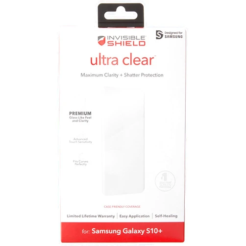 ZAGG Invisible Shield Ultra Clear - Military Grade Film Screen Protector - Made for Samsung GS10+ - Case Friendly
