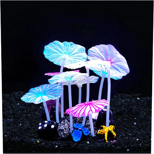 Bluecoco Dynamic Glow in The Dark Aquarium Decorations: Unleashing Visual Effects with Soft Silica Gel, Changing Lights, and Colorful Glowing Coral Ornaments for Enchanting Fish Tank Decor