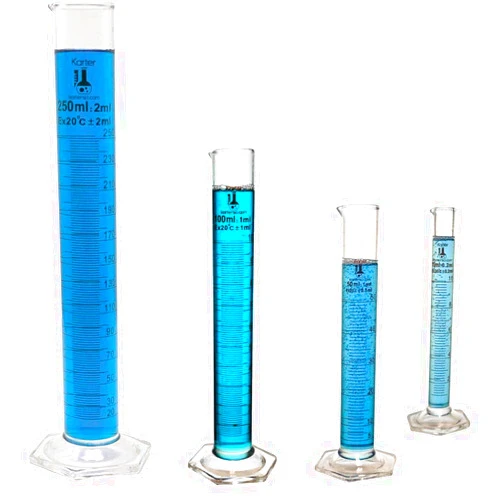 Karter Scientific Glass Graduated Cylinder Set, Borosilicate Glass, Single Metric Scale, 4 Sizes - 10ml, 50ml, 100ml, 250ml, Karter Scientific 213C9
