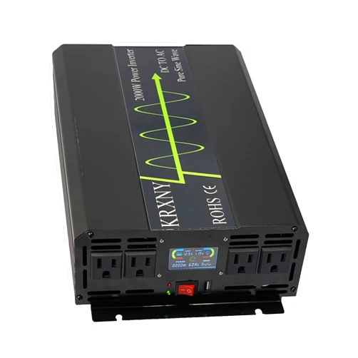 KRXNY 2000W 12V DC to 120V AC 60HZ Pure Sine Wave Power Inverter with USB Port LCD Display for RV/Home Solar