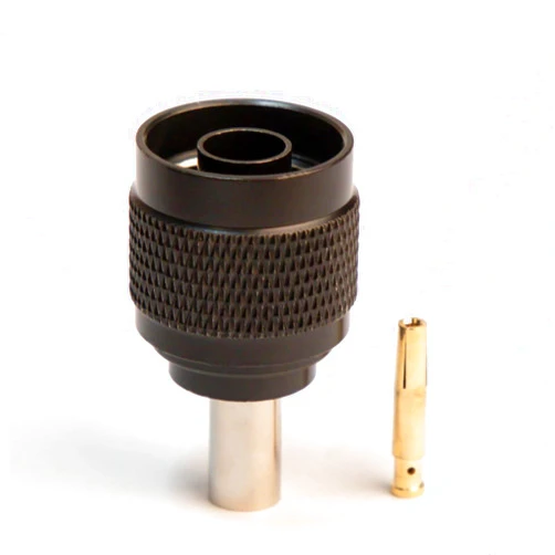BigCatCables N Type Reverse Polarity Male Black Crimp connector for LMR195, RG58 Black Reverse Polarity Male