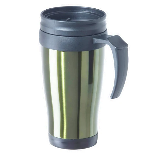 Oggi Commuter Travel Mug 14oz - Insulated Coffee Mug, Thermal Stainless Steel with Easy Grip Tumbler Handle - Olive