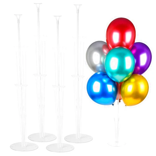 Voircoloria 4 Sets Balloon Stand Kits, Balloon Sticks Holder with Base for Table Graduation Birthday Baby Shower Gender Reveal Party Decorations