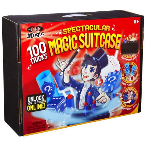 Ideal Magic Spectacular Magic Suitcase, Easy Way to Learn Magic Tricks with Props, Perfect for Beginner Magicians, Over 100 Tricks, For Ages 8 and up