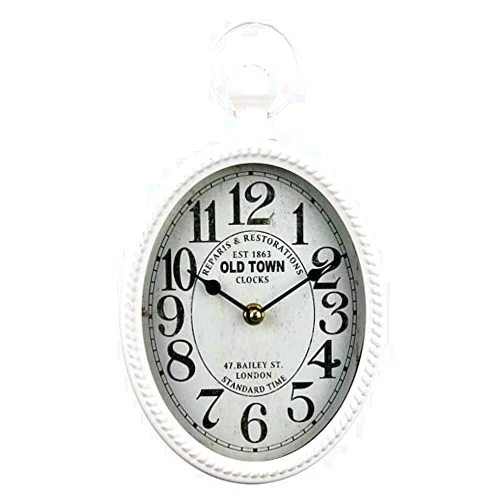 YXZEROS White 12 Inch Wall Clock European Retro Design Oval-Shaped Old-Fashioned Wall Clock Retro Craftsmanship Wall Clock Suitable for Public Areas in Living Room Kitchen Office Space Wall Clock