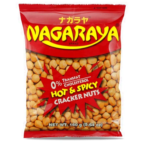 Nagaraya Hot & Spicy Cracker Nuts Pack of 5 (160g Per Pack)