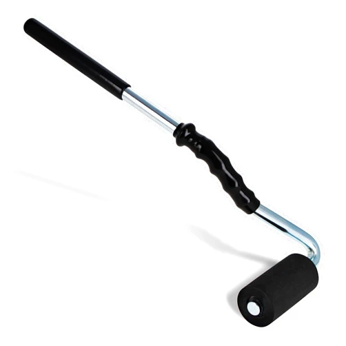 Deadwood Crafted Tools DCT Heavy-Duty High-Pressure Rubber J-Roller – Curved Handle and Solid Hard Roller Tool for Floor Laminate & Veneer Glue