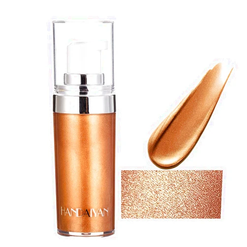 Yeweian Face Body Luminizer, Liquid Highlighter Makeup, Face Body Shimmer Glow Illuminator, Bronzer Smooth Shine Shimmer Liquid Foundation, Waterproof Moisturizing Body Highlighter (03#Bronze Gold)