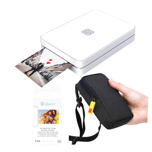 Lifeprint 2x3 Portable Photo and Video Printer (White) Travel Kit
