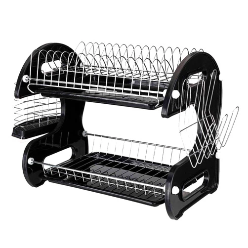 Galunt 2 Tier Dish Drying Rack, Dish Rack for Kitchen Counter, Sink Drying Rack with Drying Board Large Capacity Dish Drainer Organizer Shelf with Utensil Holder, Cup Rack