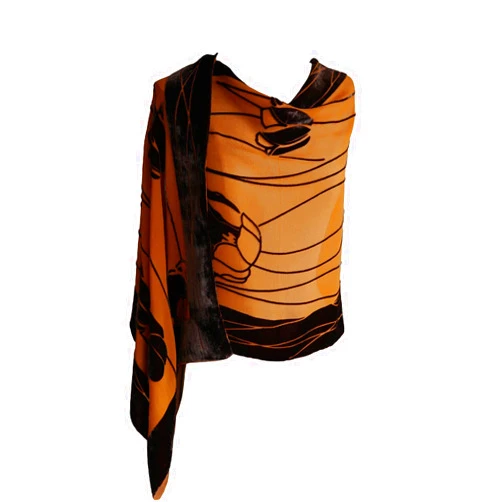 JJcollection Silk Base Burn-out Velvet Shawl, 71