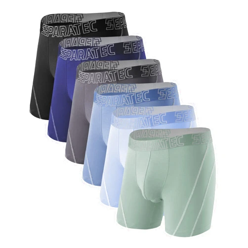 Separatec Dual Pouch Underwear for Men Moisture Wicking Breathable and Soft Men's Underwear Boxer Briefs with Fly 3 or 6 Pack