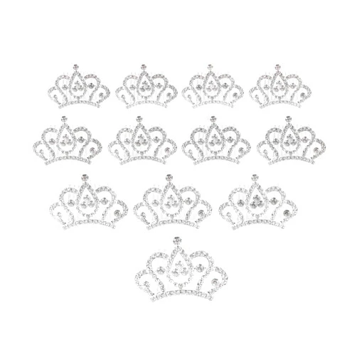 Butterfly Craze Princess Crown Comb Mini Tiara Hair Clips for Kids - Set of 12, Add a Touch of Royalty, Charm & Elegance to Your Child's Birthday Party, Perfect for Dress Up & Toddlers' Pretend Play