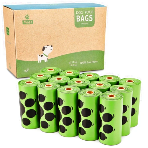 PobbY Poop Bags for Dogs, 225 Count Dog Bags for Poop, Unscented 15 Refill Rolls, 9