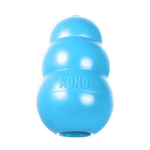 KONG Puppy - Natural Teething Rubber Chew Toy for Dogs - Stuffable Dog Toy for Extended Playtime - Chew & Fetch Toy for Puppies - for Small Puppies - Blue
