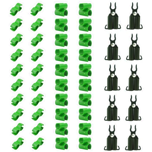 Orgrimmar 50PCS Adjustable Plant Trellis Connector Clip Gardening Stakes Connector Including A-Type Connecting Pipe Joint Buckle Clip Universal Buckle Fit to 11mm Stakes (50, 11mm)
