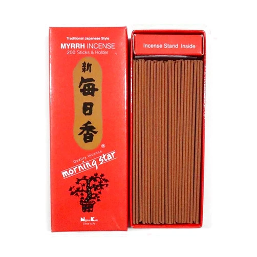 Morning Star Japanese Incense Sticks 200 Sticks & Holder (Myrrh)