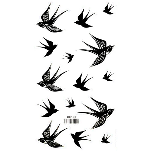 MeGaDee Waterproof Tattoo Swallow pattern in nature cute tattoo 4X8 in MEGADEE Tattoo Sticker Body Arm Leg Body Art Beauty Makeup Cool Removable Waterproof Tattoo Sticker Great as happy gift (Tattoo Sticker 151)