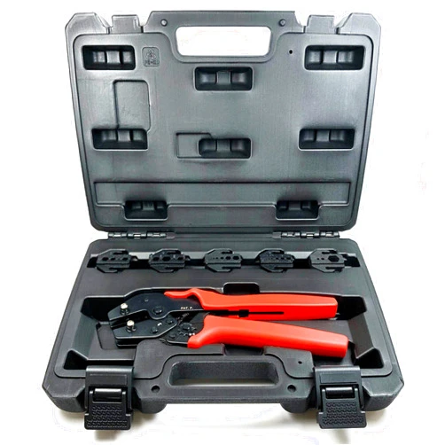 Basoteeuo ConnectoRF Professional Quick Interchangeable Crimping Tool Kit for Coax RF connectors with 5 Die Sets
