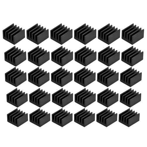 Easycargo 30pcs Small Mini Heatsink Kit, Mini Cooler Heat Sink for Cooling VRM Stepper Driver MOSFET VRam Regulators (8.8mmx8.8mmx5mm)