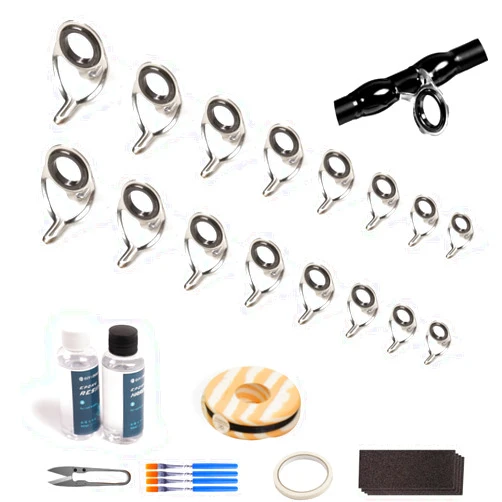 OJYDOIIIY OJY&DOIIIY Fishing Rod Repair Kit, All-in-One Supplies for Fishing Pole Eyelets Replacement with Rod Guides,Epoxy Glue,Wrapping Thread and Tape