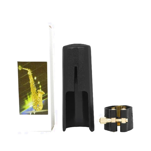 vauqra Soprano Saxophone Mouthpiece Kits Includes Saxophone Mouthpiece Plastic Cap Pu Ligature Clip Sax Parts Pu Soprano Saxophone Ligature Clip Fastener Saxophone Mouthpiece