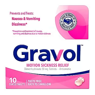 Gravol Motion Sickness Prevention and Relief Tablet, DMH, 10 Count