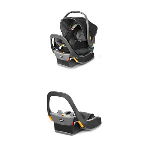 Chicco KeyFit 35 Cleartex Infant Seat and Extra Base Bundle, Shadow, Black