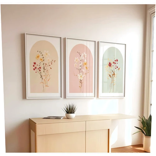 Tanmart Watercolor Flower Wall Art Set of 3 Wildflower Floral Wall Decor Pictures Botanical Canvas Wall Art Vintage Prints Boho Flower Painting Minimalist Floral Poster for Room Bedroom 12x16 Inch Unframed