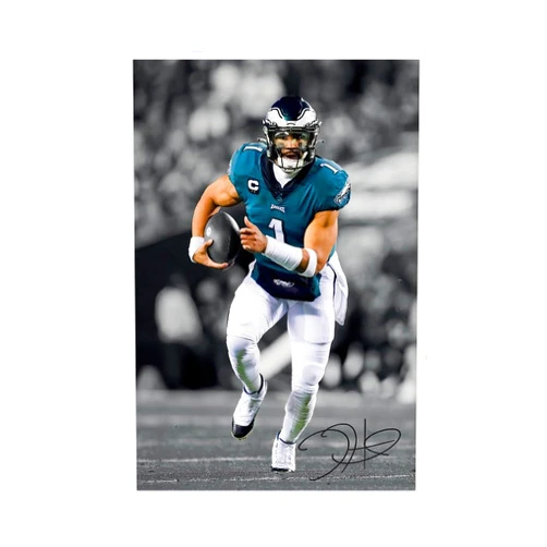 AQBOLKI Jalen Hurts Signed Poster Football Canvas Wall Art Decor Print Paintings for Living Room Bedroom Decoration Unframe:12x18inch(30x45cm)
