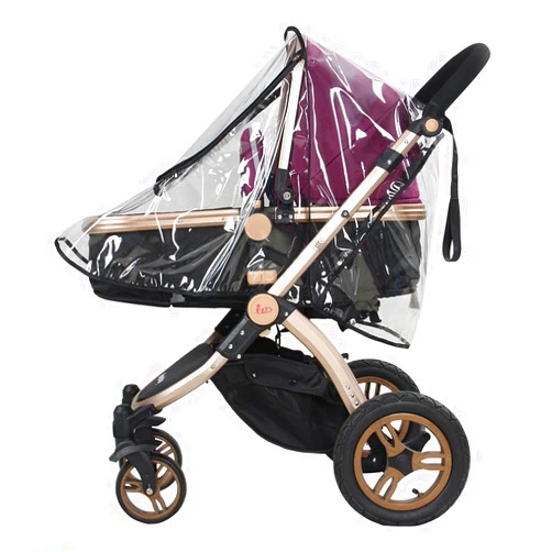 Tnfeeon Baby Stroller Rain Cover, Universal Pram Accessory Front Opening Rain Cover PVC Transparent Waterproof Wind Rain Weather Protector