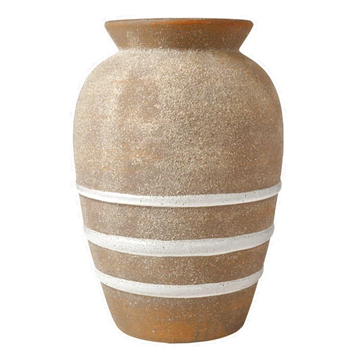 Mikasa Textured Stripe Ceramic Vase, 6.89x6.89x10.04