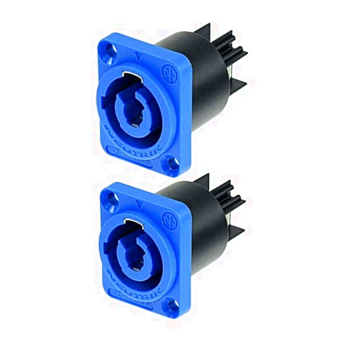 LASE (2) Two Original NEUTRIK NAC3MPA-1 PowerCON in Blue Chassis Panel Mount Power