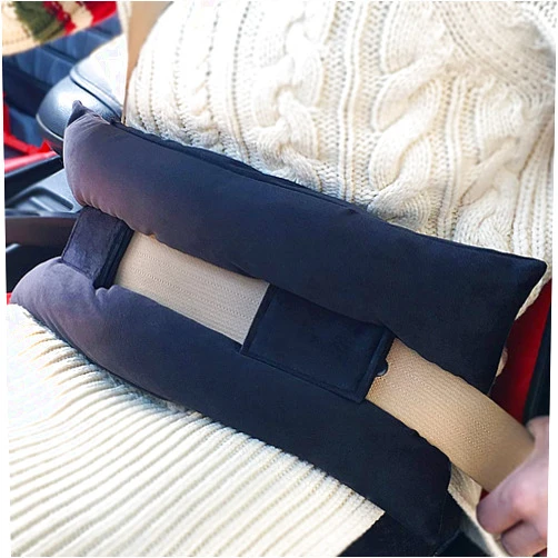 D. Cozy Hysterectomy Pillow Post Abdominal Surgery Seatbelt Pillows with Pocket Myomectomy Comfort Cushion for Tummy Tuck C-Section Belly Incision Recovery Gifts Women Patients, Black Velvet, 1 Count