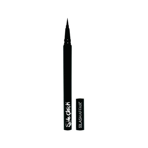 Lash Affair Black Liquid Eyeliner Fine Felt Tip Liner Pen, Eyelashes and Lash Extensions Safe, Cat Eye Makeup, Smudge Proof, Long Lasting, Cruelty-Free, Side Chick