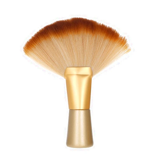 Anself Neck Duster Brush Soft Barber Face Cleaning Hair Cutting Brush Fan-shaped Sweep Brush (Gold)