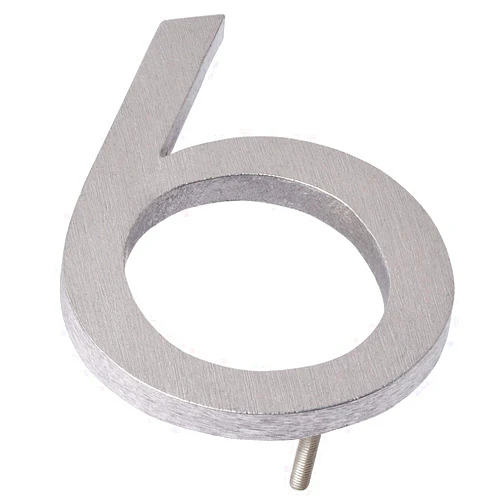 Generic 16 Inch Modern House Number, Floating House Number, Easy to Install, Address Number Store (6, Polished)