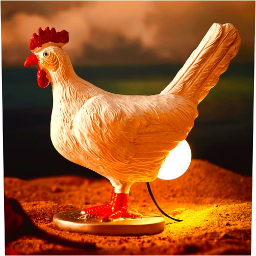 BooLai Upgraded Chicken Egg Lamp, Chicken Lamp, 3D Resin Chicken Night Light with USB, Lifelike LED Egg Lamp with Color Gift Box, Easter Birthday Gift for Friends (B)