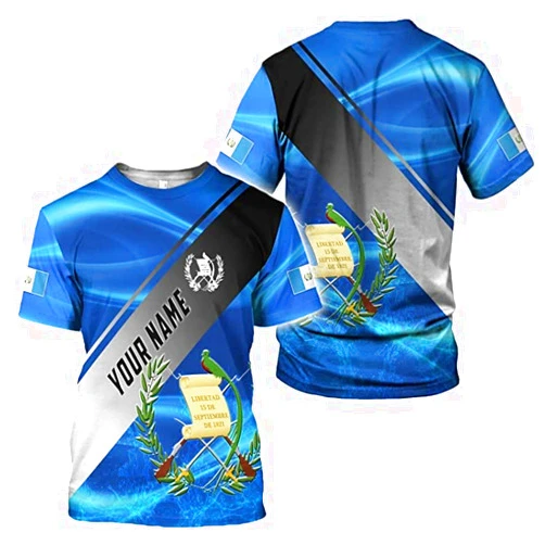 Vybonz Personalized Name Guatemala Shirt Guatemala Jersey Guatemalan Pride T-Shirt Guatemala 3D Shirts Gift for Men Women