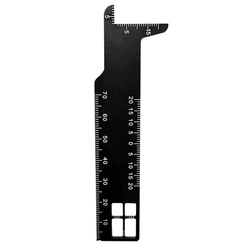 Ceonam Professional Dental Precision Measuring Ruler, Black Stainless Steel Endodontic Scale Tool Instrument, Small Handheld Metric Scaling Measurements for Accurate Dental Assessment Care