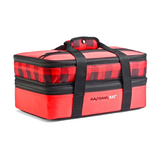 Rachael Ray Expandable Insulated Casserole Carrier for Hot or Cold Food, Thermal Lasagna Lugger Tote for Potluck, Parties, Picnic, and Cookouts, Fits 9